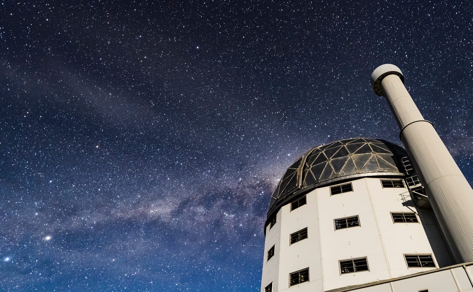 The nighttime starry sky above the Southern African Large Telescope